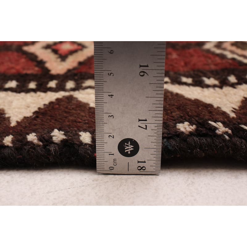 ECARPETGALLERY Hand-knotted Melis Vintage Dark Brown Wool Rug - 3'5 x 9'8