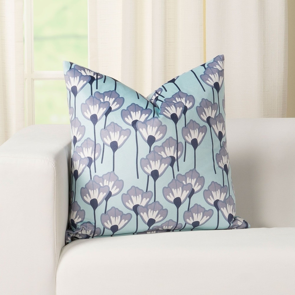 Dianthus Floral Printed Plush Throw Pillow