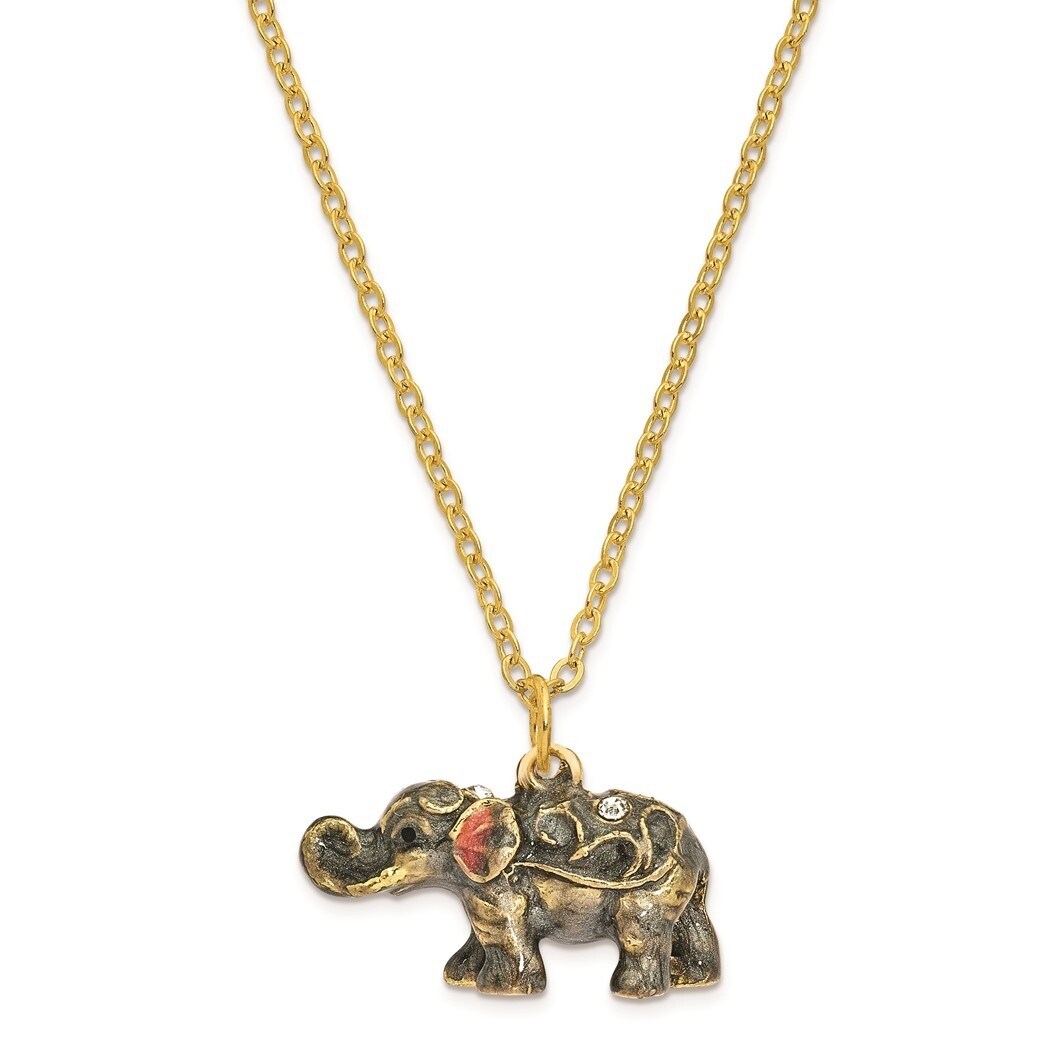 Curata Pewter Crystals Gold-Tone Enameled Princess Jaipur Elephant Trinket  Box on 18 Inch Necklace Bed Bath  Beyond 36203241