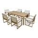 preview thumbnail 13 of 37, 7 Pcs Outdoor Patio Dining Table and Chair Set, All-Weather Patio Furniture Set, Dining Table with Umbrella Hole and 6 Chairs