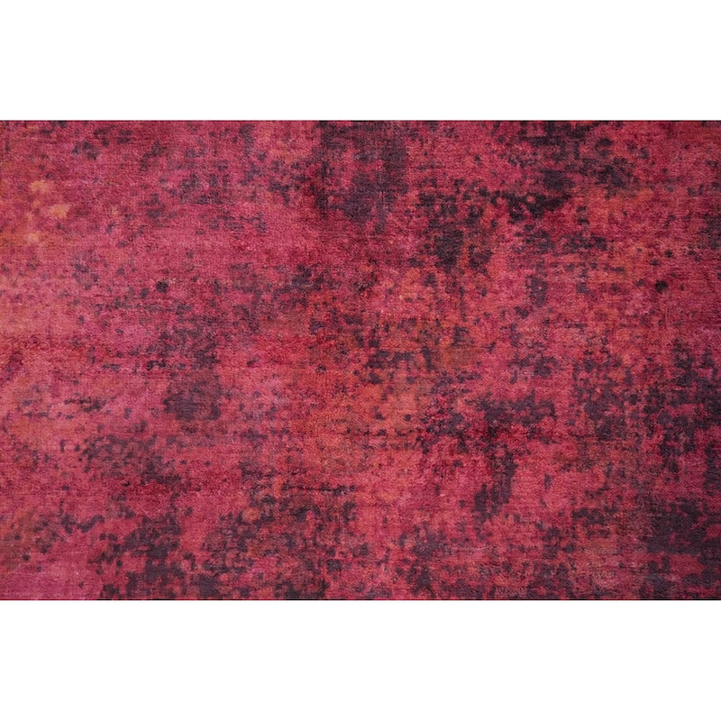Hand Knotted Oriental Viscose Silk Carpet Modern All-Over Pink Abstract Area Rug - 7' 9'' X 5' 7''