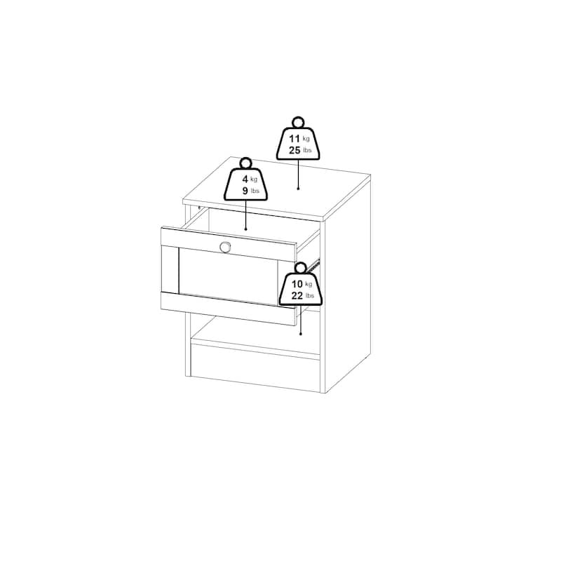 Porch & Den Billund 1 Drawer Nightstand