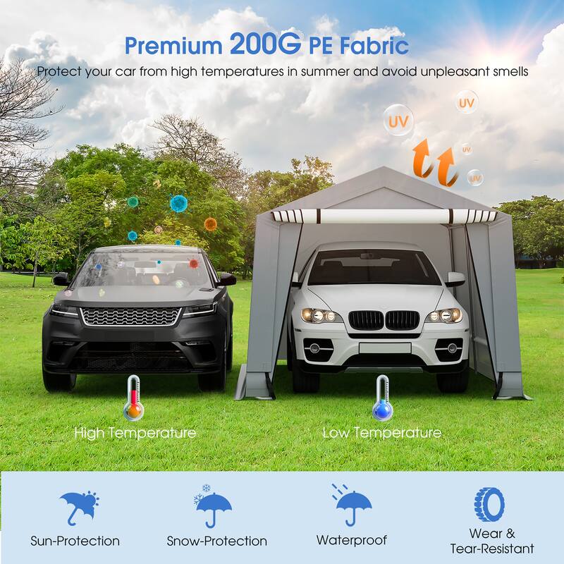 Costway 10' x 16'\10.2' X 20.4' Heavy-Duty Carport Car Canopy Shelter