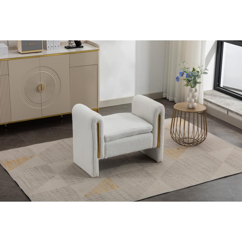 Teddy Fabric Single Bench Shoe Bench Makeup Bench For Bedroom Indoor