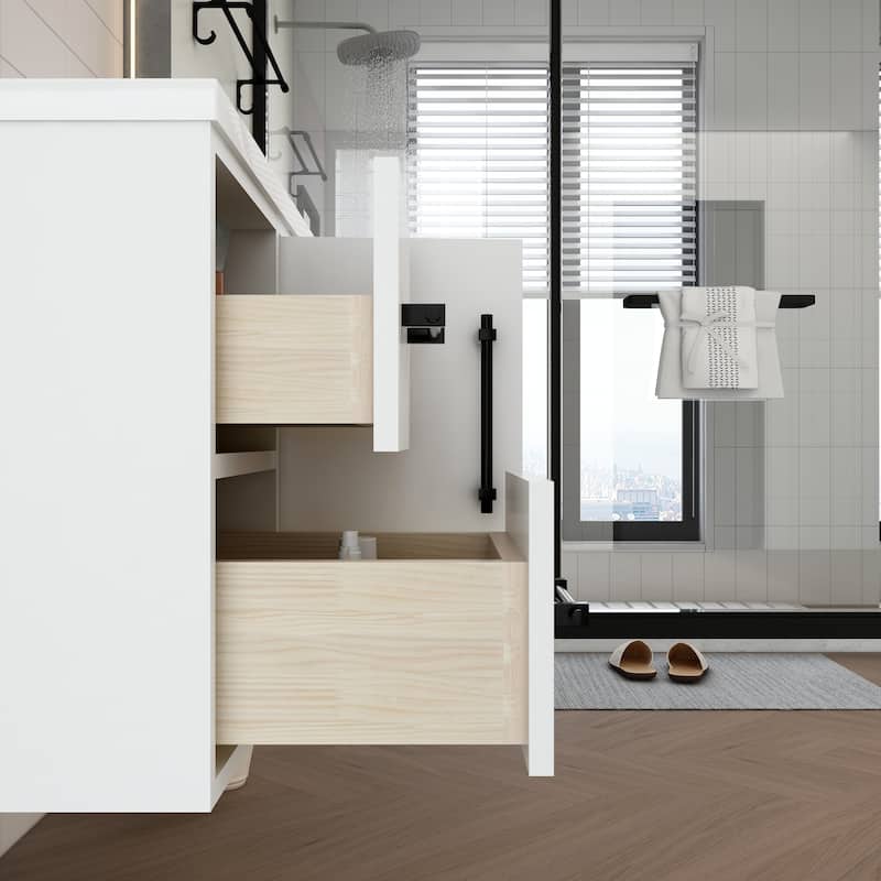 Victoria 36'' Wall-mounted Vanity (L) with Reinforced Acrylic Sink - 35.5