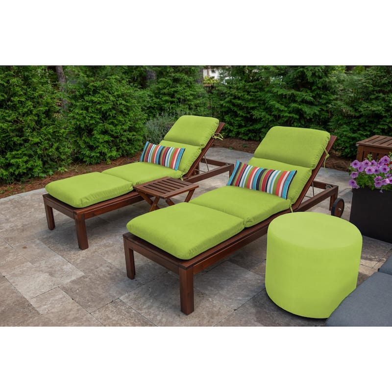 Sunbrella Stripe Fabric 1-Piece Indoor/Outdoor Lumbar Pillow, 22"W x 9"L, Maxim Classic - 22"W x 9"L