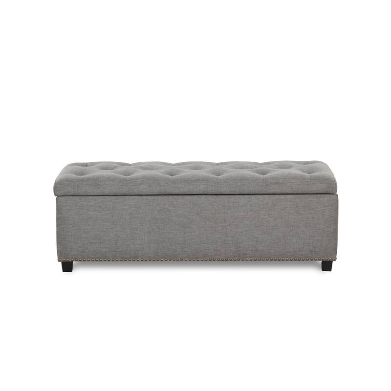 DH Basic Modern Brian 48-inch Rectangular Linen Storage Ottoman Bench by Denhour