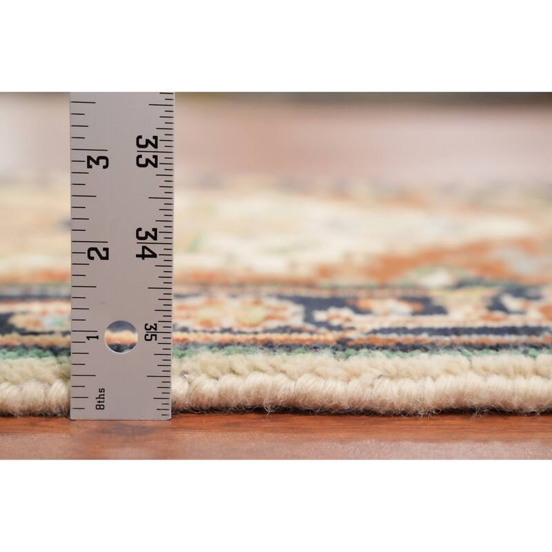 Hand Knotted Oriental 100% Wool Carpet Traditional Medallion Beige & Ivories Heriz (serapi) Area Rug - 3' 0'' X 2' 0''