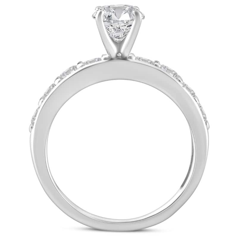 3Ct TW Diamond Engagement & Wedding Ring Set White or Yellow Gold