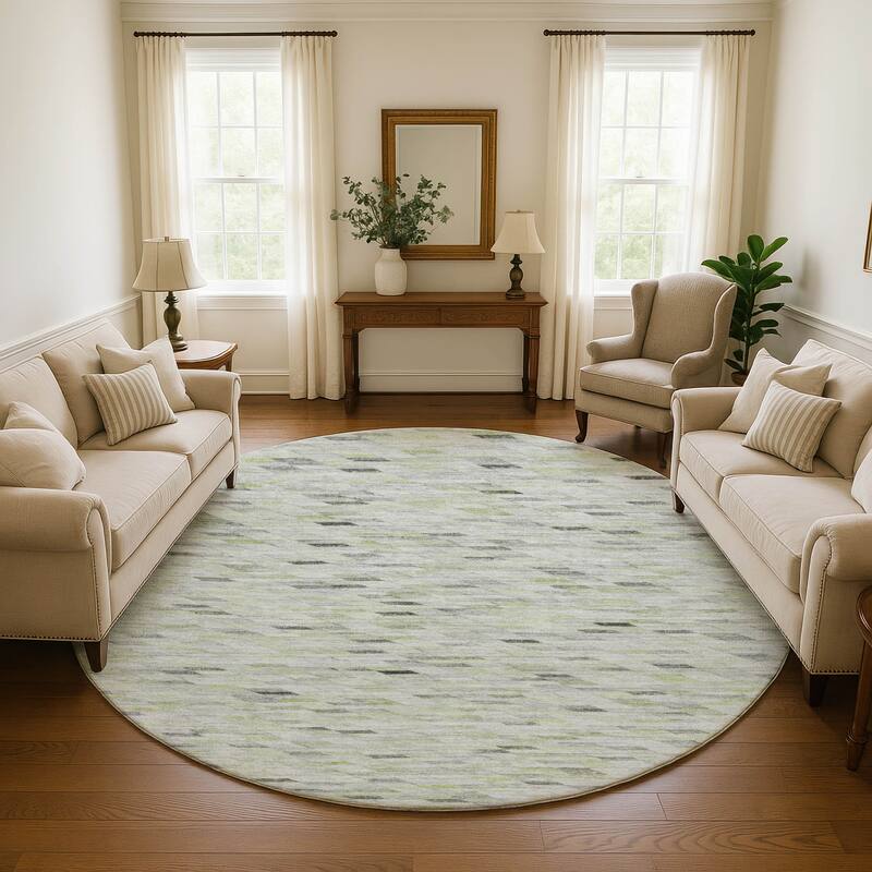 Premium Washable Super Soft Modern Mosaic Mayfield Rug - Green - 8' x 8'