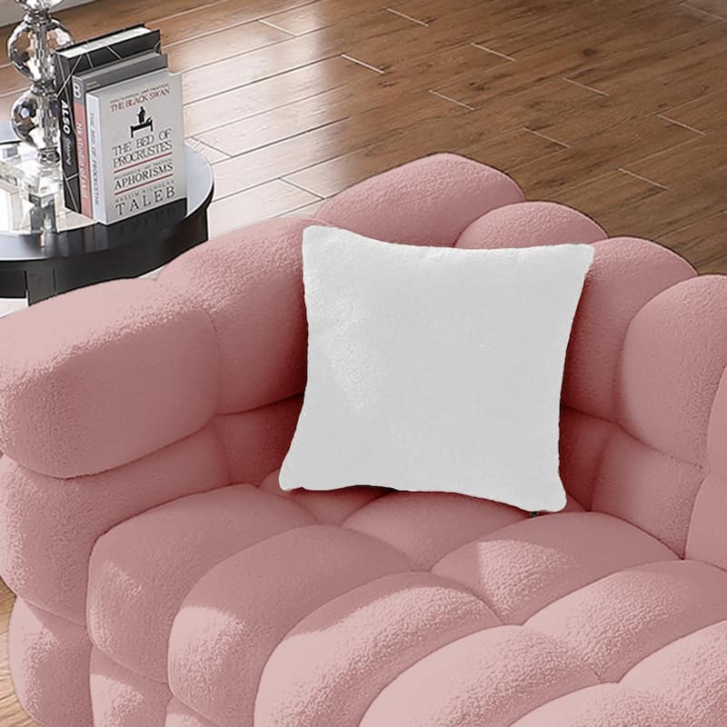 Wayna Modern Style Sofa, Sherpa Thick Cushion Double Loveseat - N/A