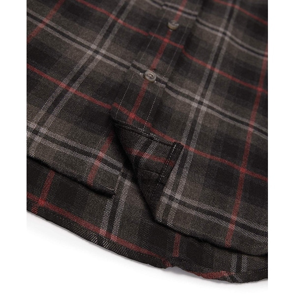 ouxiuli Mens Basic Slim Fit Casual Short Sleeve Plaid Checkered Dress Shirts