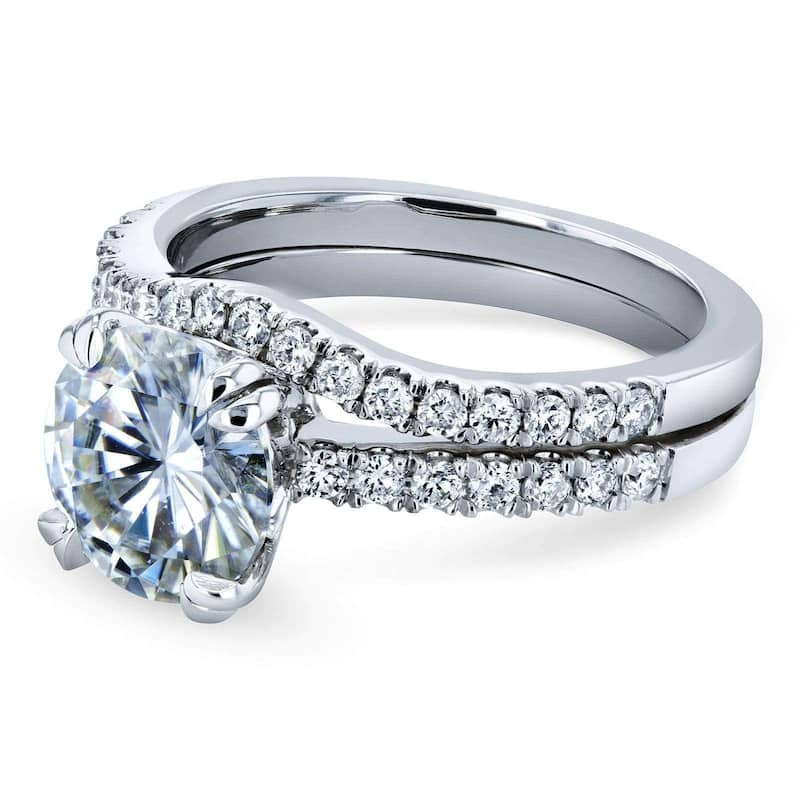 Kobelli 2.40 Carat Lab Grown Diamond Certified 14k Solid Gold Tulip Tiffany 2pc Bridal Set (EF/VS)