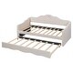 preview thumbnail 6 of 13, Twin Size Upholstered Platform Daybed with Wave-shaped Trundle, Beige