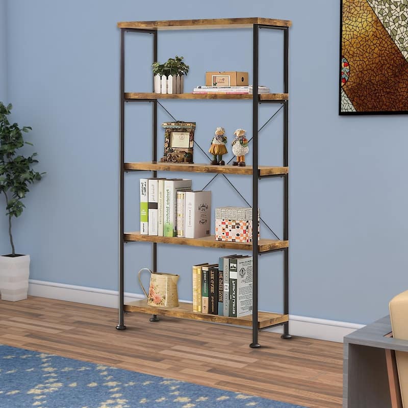 Bookcase With 4 Open Shelves - 63 H x 31.5 W x 14.25 L Inches