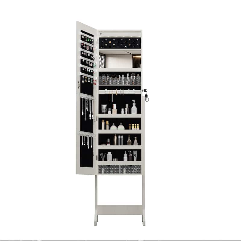 Jewelry Cabinet Armoire with Full Length Mirror