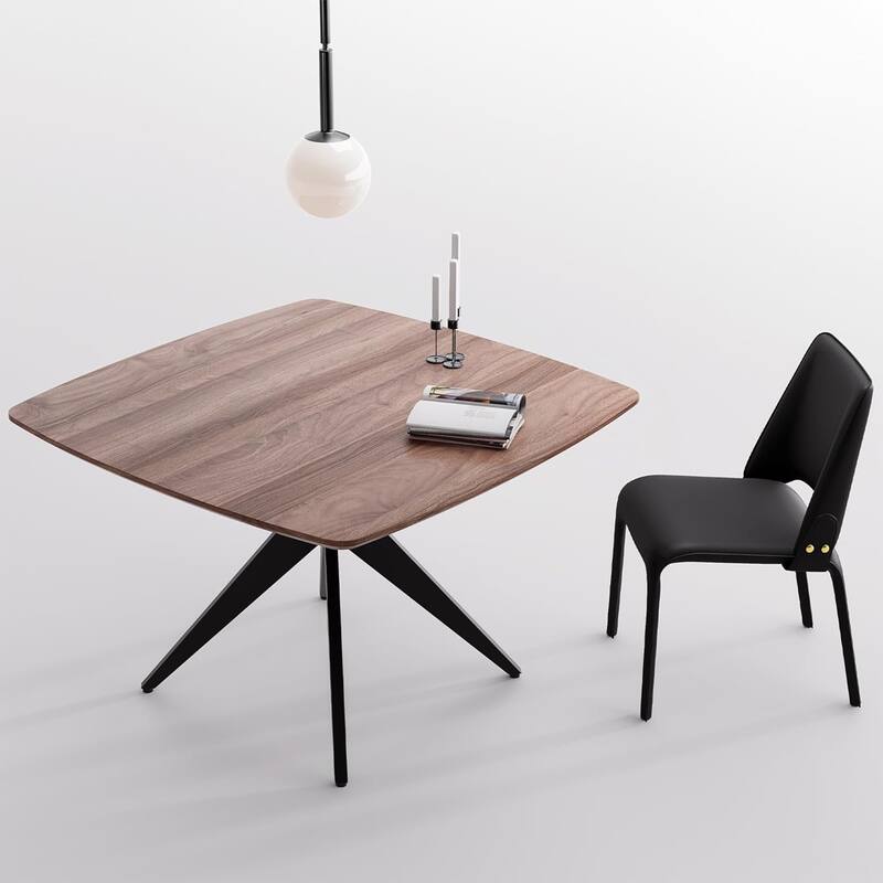 Modern Square Dining Table for 2-4, Small Kitchen Table with Metal Legs