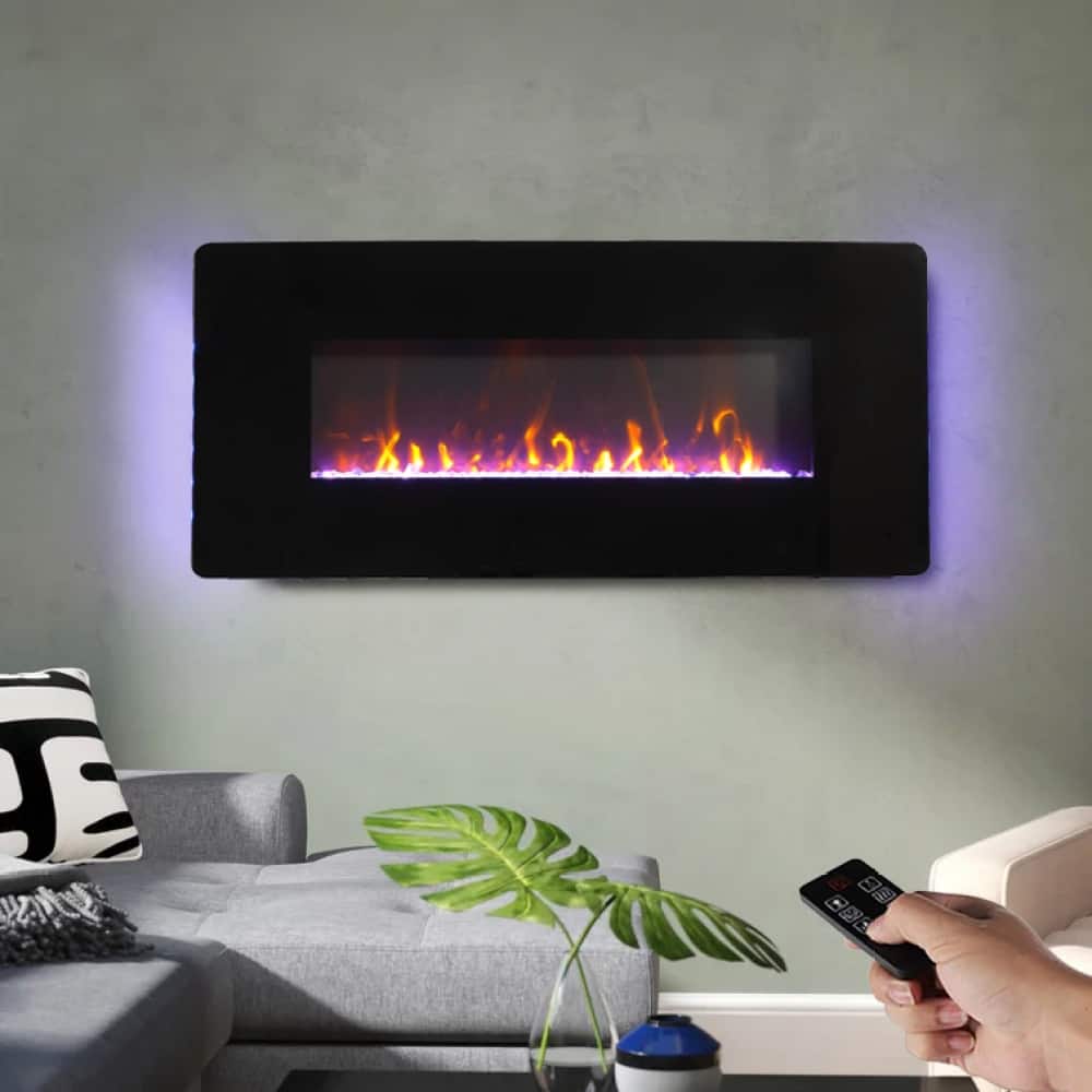 36 In. Freestanding or Wall Mounted Electric Fireplace