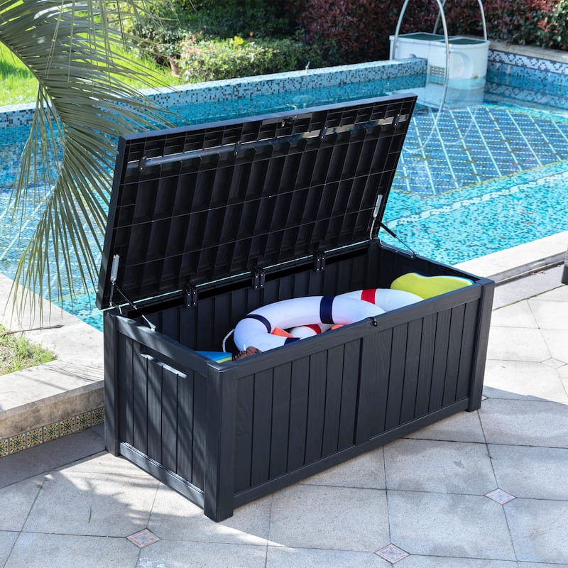 90-230 Gallons Large Resin Water Resistant Lockable Deck Box