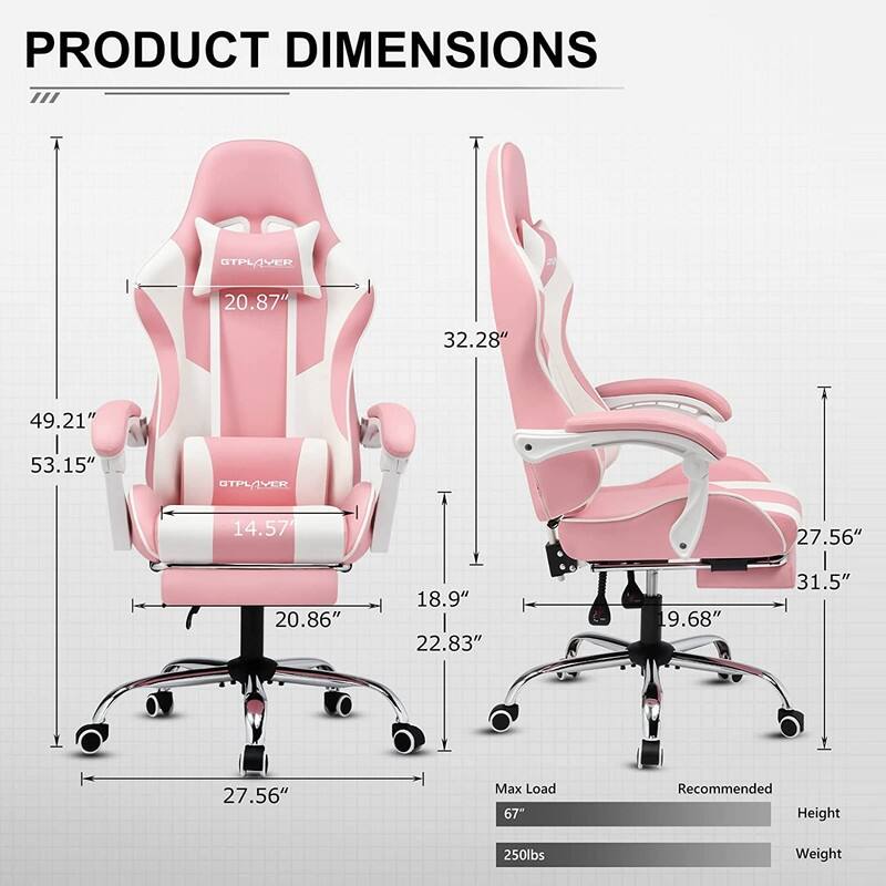 Lucklife Gaming Chair Computer Chair with Footrest and Lumbar Support for Office or Gaming