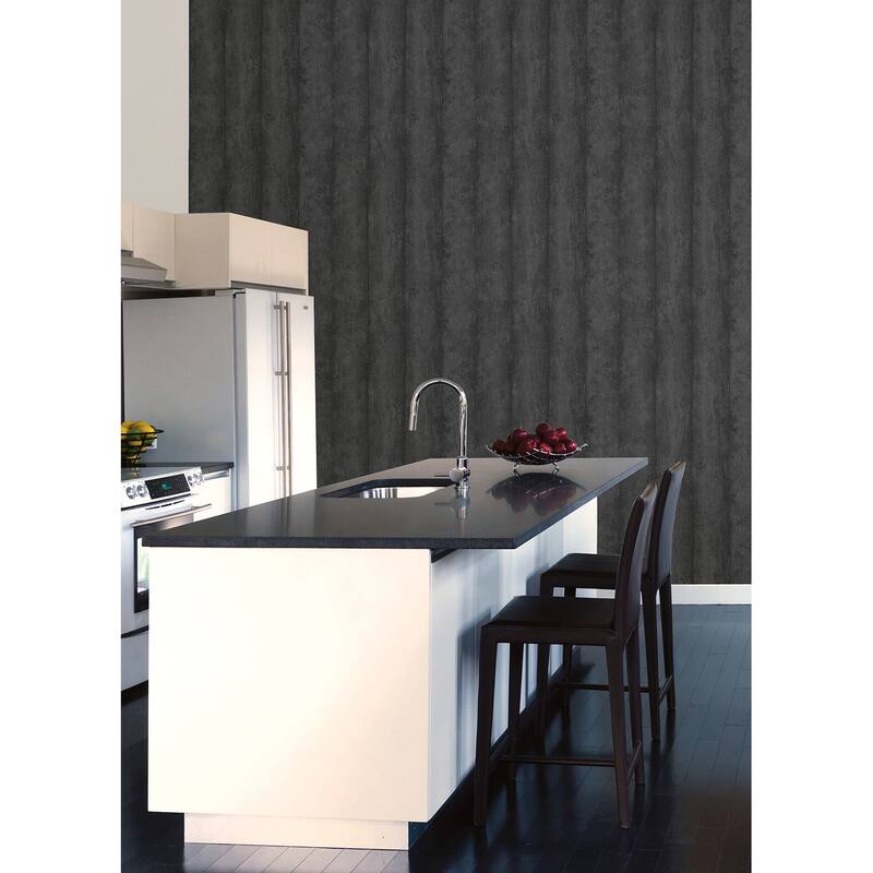 Advantage Flint Charcoal Wood Wallpaper