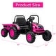 preview thumbnail 16 of 17, 12V Electric Ride-On Tractor for Kids with Trailer, Remote Control, Music, LED Lights, Battery Powered Toy Vehicle