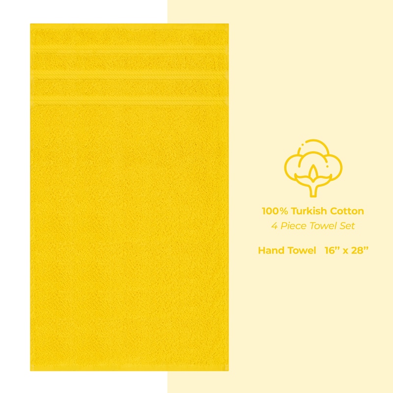 American Soft Linen 4-Piece Turkish Hand Towel Set