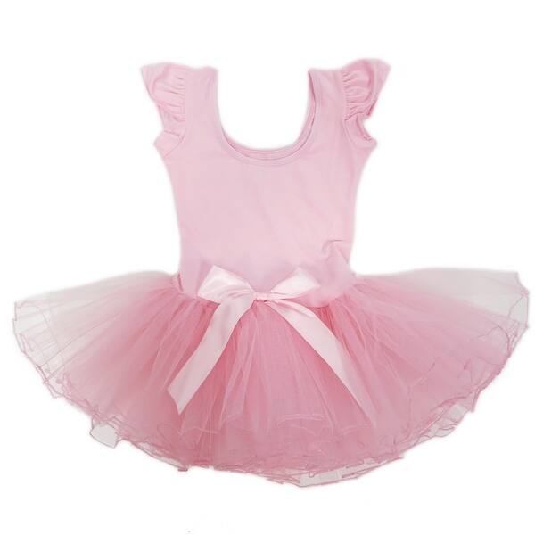 Shop Wenchoice Little Girls Pink Rhinestone Bow Short Sleeve Ballet Dress Free Shipping On Orders Over 45 Overstock 28295420