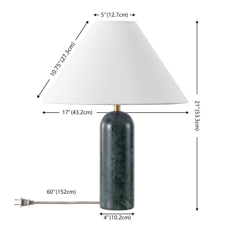 SAFAVIEH Lighting Selah, 21-inch, Marble Table Lamp - 17"W x 17"D x 21"H