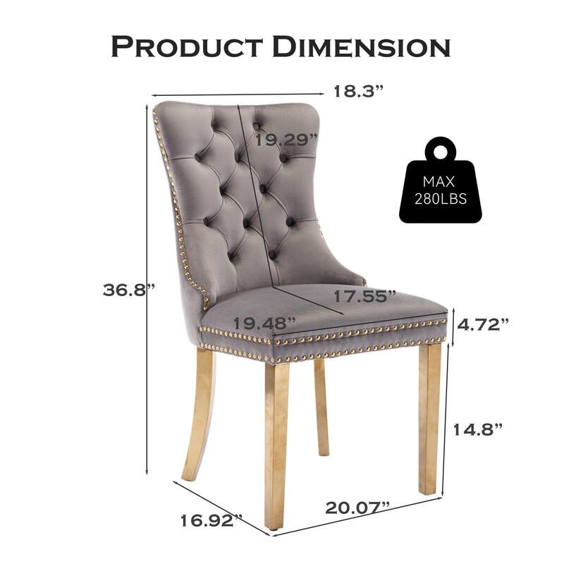 Tufted Naliheads Solid Wood Upholstered Dining Chairs Set of 6