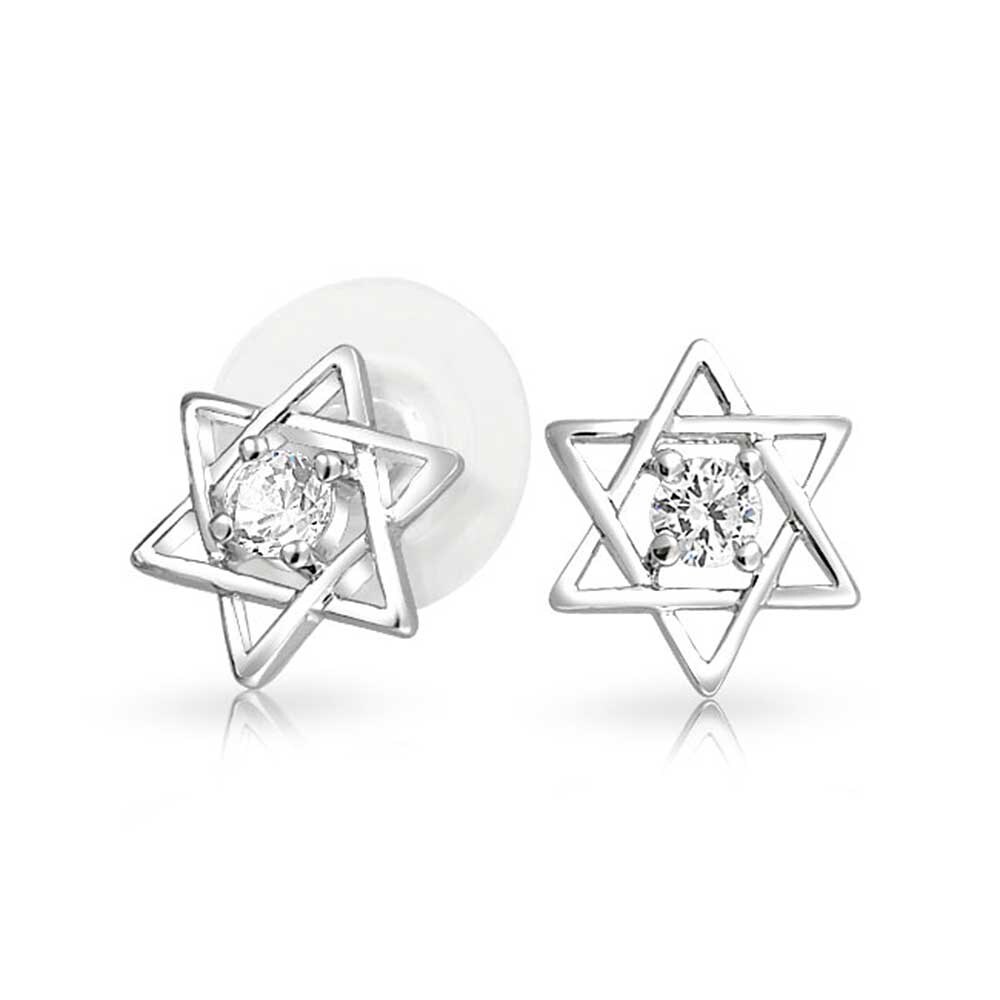 Shop Open Cubic Zirconia Religious Jewish Hanukkah Aaa Cz Star Of David Stud Earrings For Women For Teen Silver Plated Brass Overstock 17988134