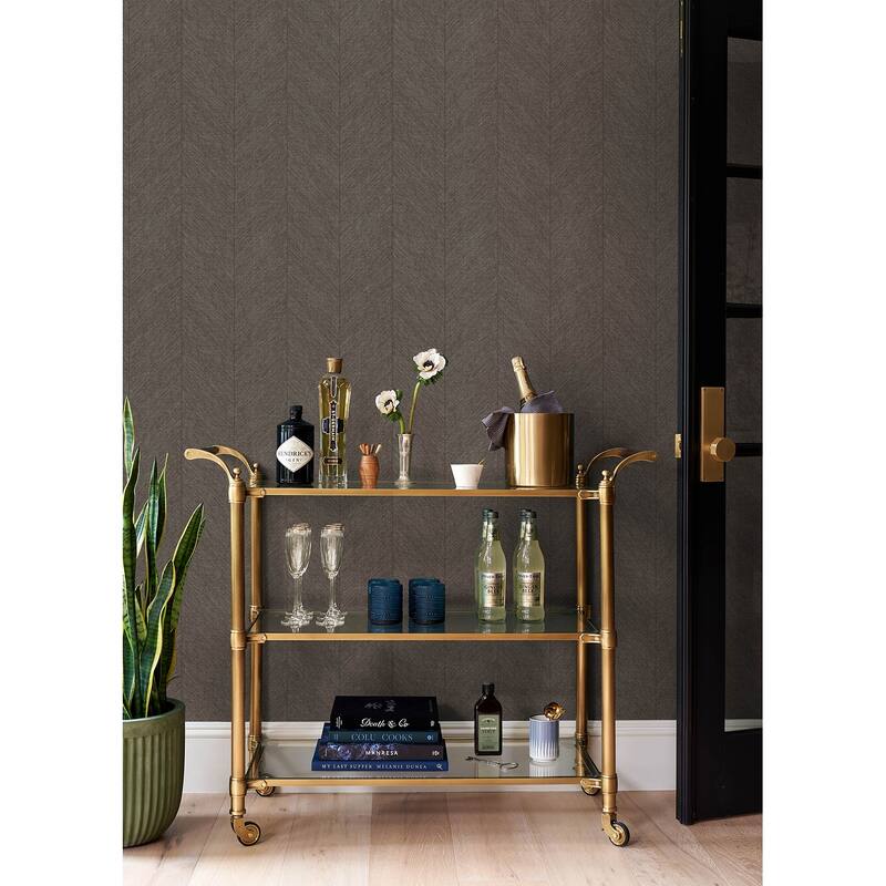 A-Street Prints Kallam Chocolate Chevron Wallpaper