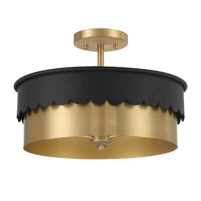 Meridian M60072 3 Light 16" Wide Semi-Flush Drum Ceiling Fixture