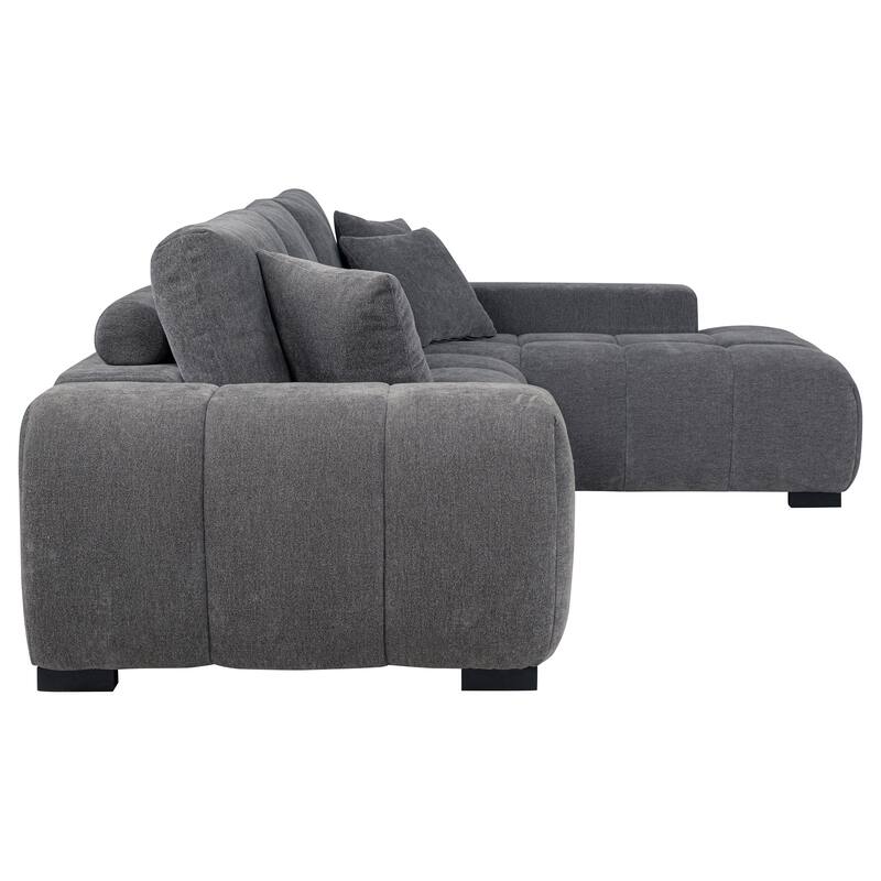 Plather Upholstered Sectional Chaise Sofa