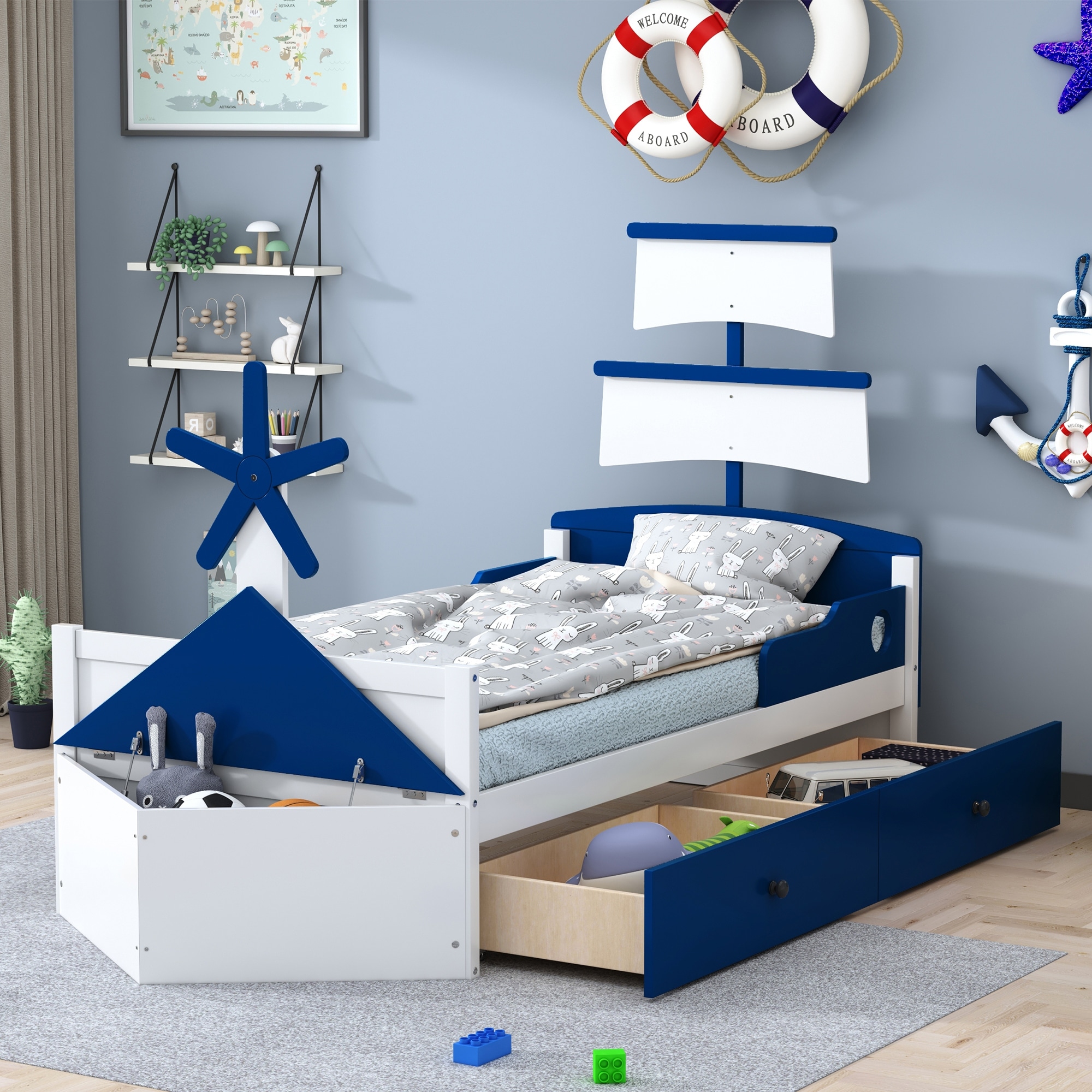 Boat shaped toy box clearance