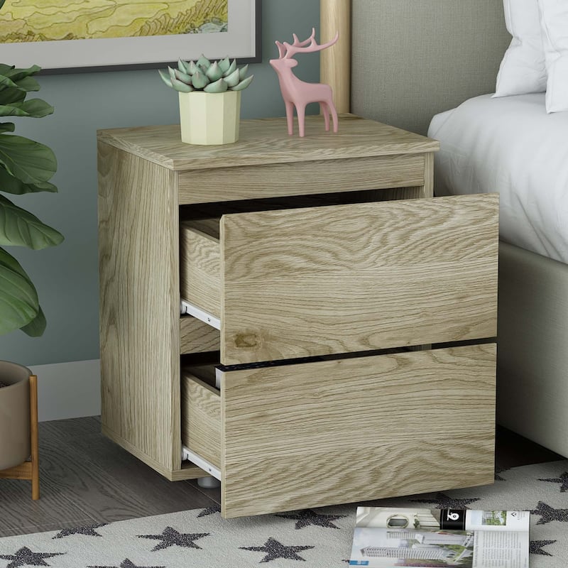 18.9'' Tall 15.7"W 2 - Drawer Nightstand Chest End Table