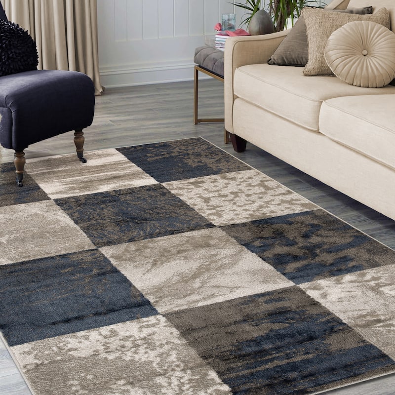 Patchwork Modern Eclectic Color Block Indoor Area Rug by Superior