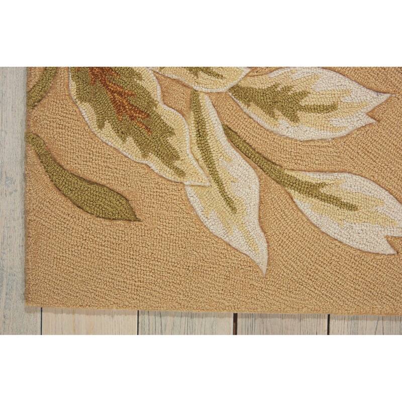 HomeRootsBotanical Leaves Contemporary Rectangle Area Rug - 48' X '30' X '0.25