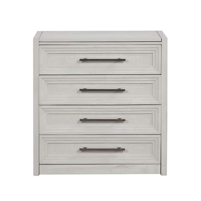 Furniture of America Elettra Modern Wood White Vanity Set with Storage Stool