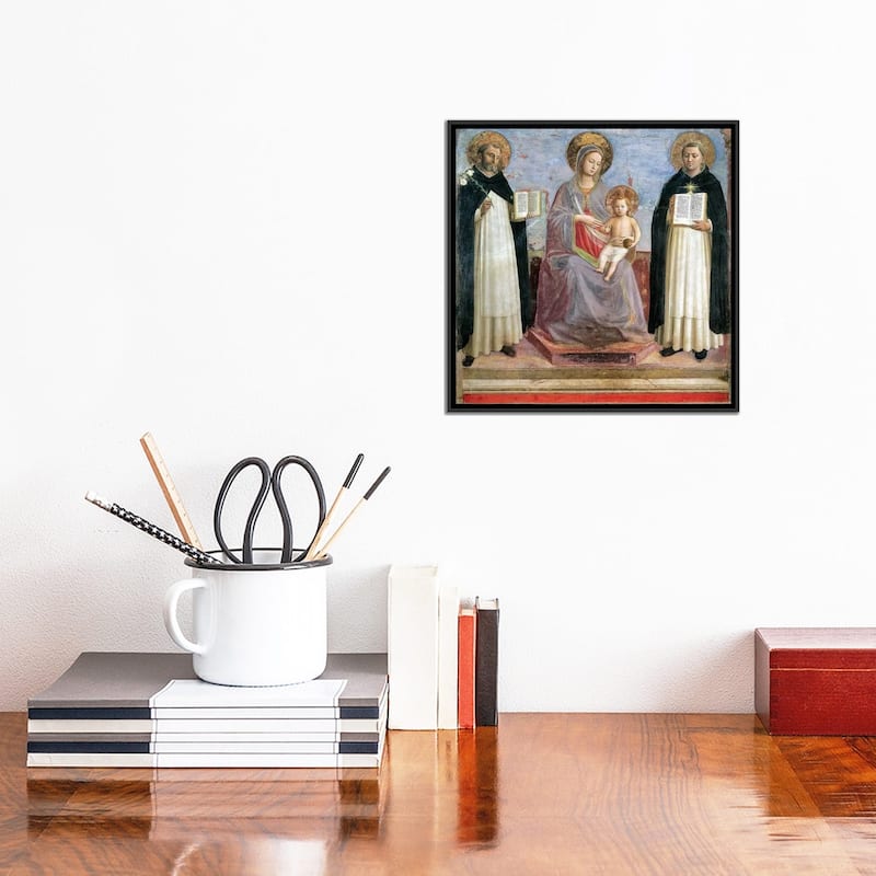 iCanvas "The Virgin And Child With St. Dominic And St. Thomas Aquinas, 1424-30" by Fra Angelico Framed Canvas Print