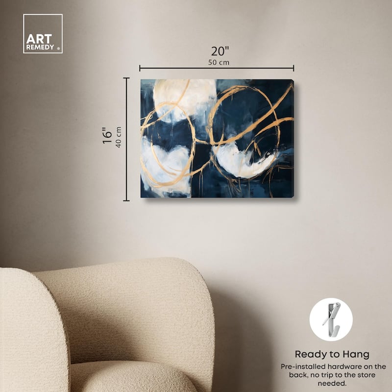 Gold Loops Canvas by Art Remedy, Gallery Wrapped