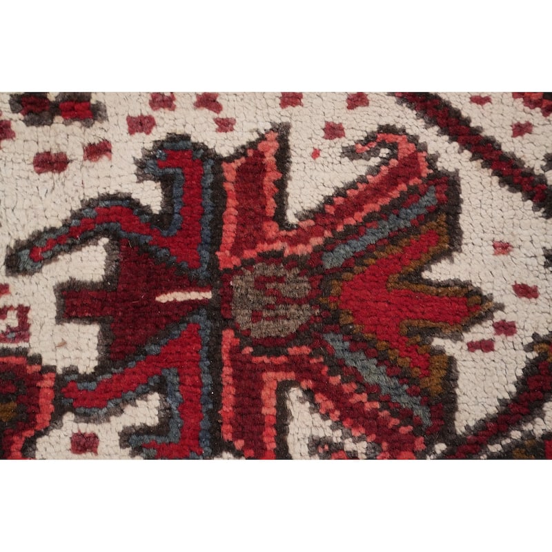 Hand Knotted Oriental 100% Wool Carpet Traditional Medallion Red Heriz Area Rug - 13' 3'' X 9' 10''