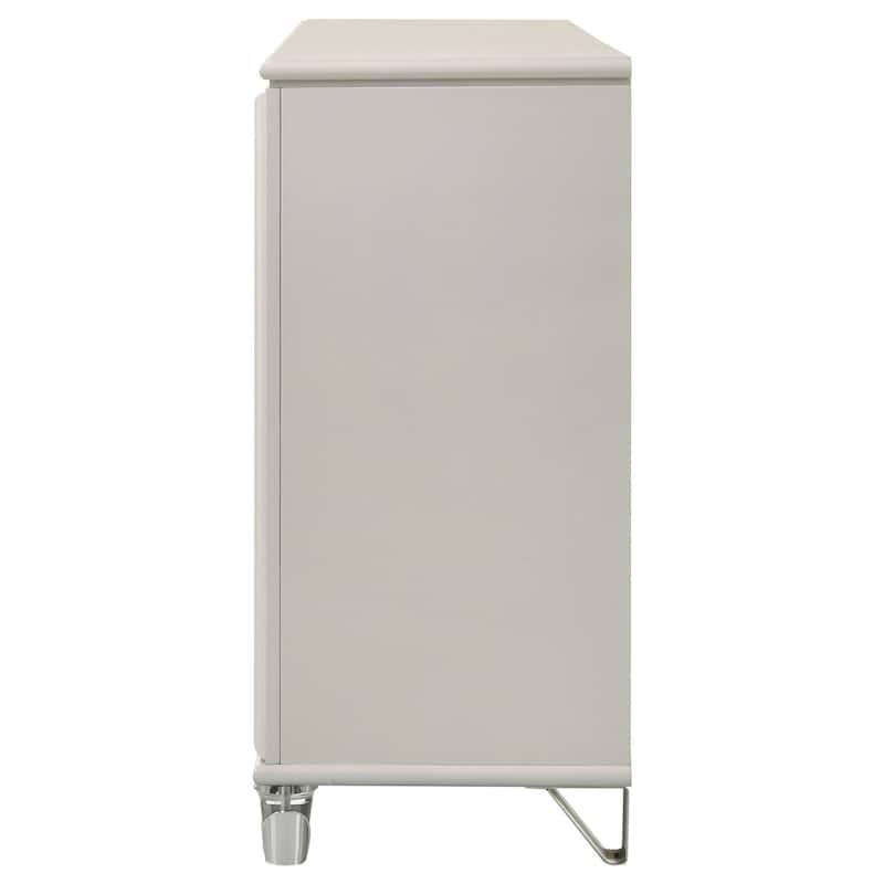 6-Drawer Pearl White Dresser Cabinet with Smooth Glide Drawers, Sleek Modern Style, and Ample Bedroom Storage