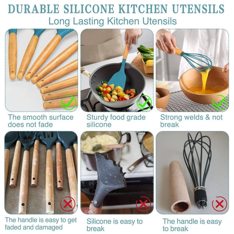 Kitchen Cooking Utensils Set, 33 pcs Non-Stick Utensils Spatula Set with Holder