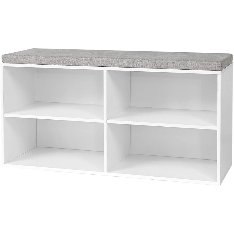 Yak About It® - Double Seater Storage Bench with Top Cushion - White by White