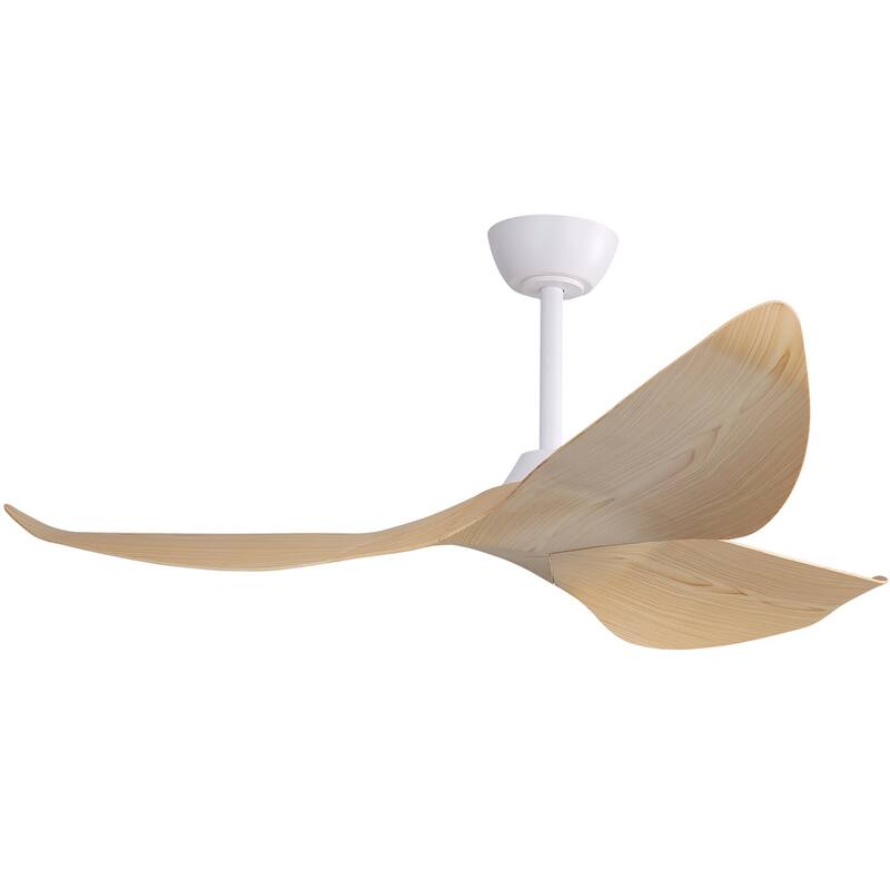 52" High CFM Modern Ceiling Fan with Remote Control and Reversible Motor Bedroom Ceiling Fan - 52 Inches - White without light