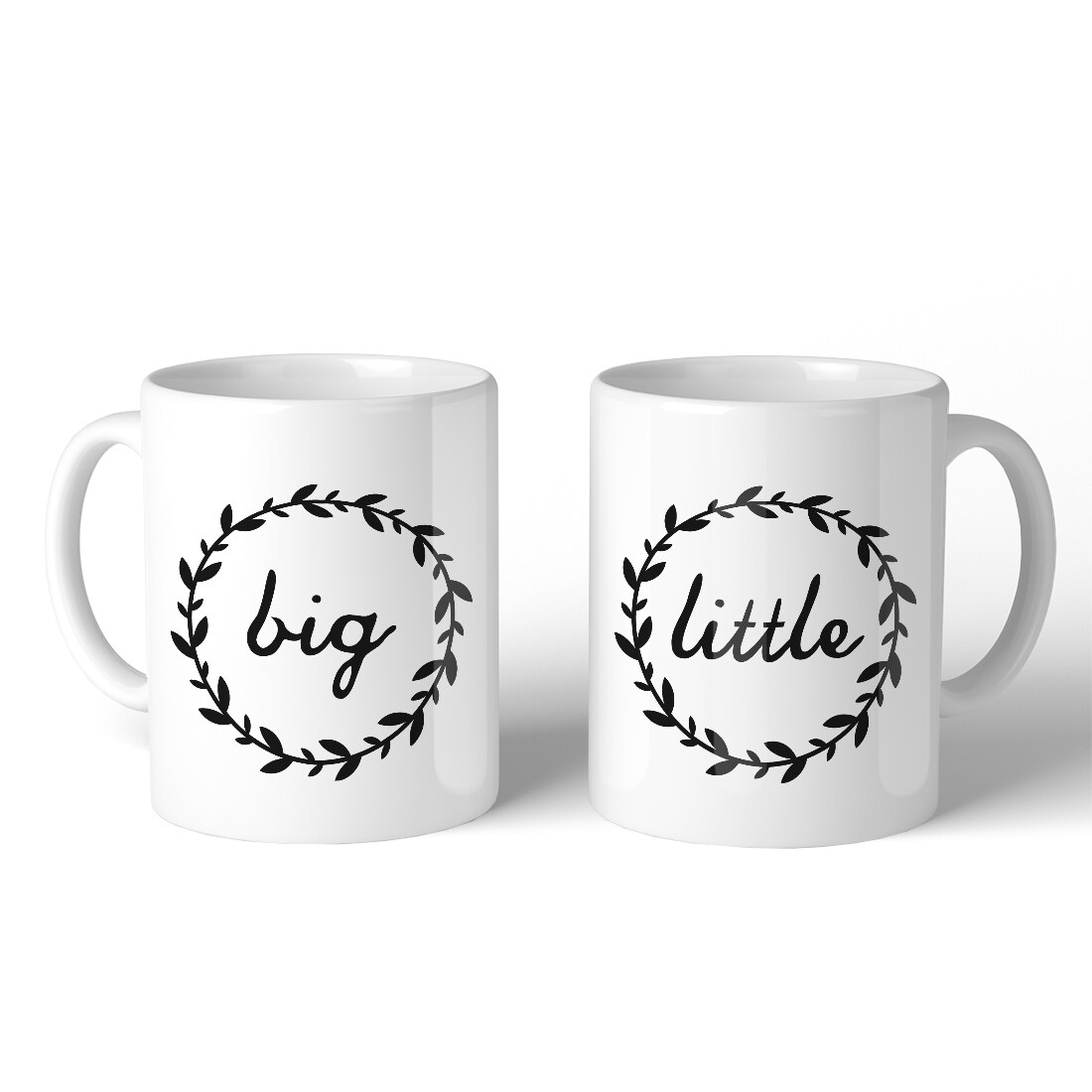 Shop Big Little Leaf Wreath Bff Matching Gift Coffee Mugs 11 Oz Amazing On Sale Overstock 28509166