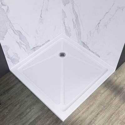 ELEGANT Shower Base 36 in. D x 36 in. W x 3 in. H Stainless Steel Drain - 36" x 36"