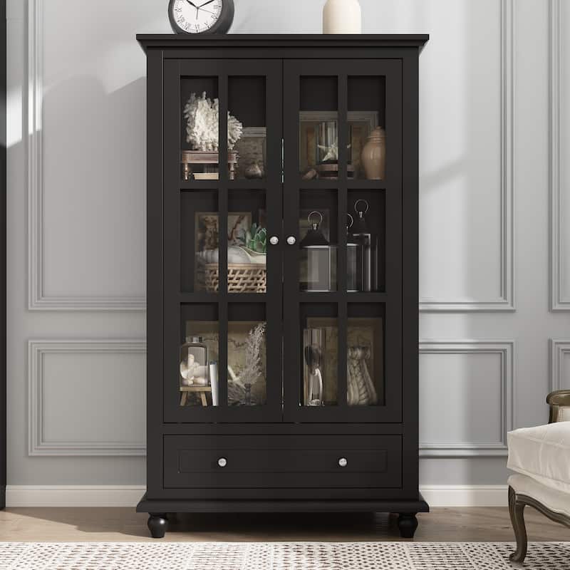 Timechee 31.5'' W Curio Cabinet Bookcase Display Cabinet China Cabinet