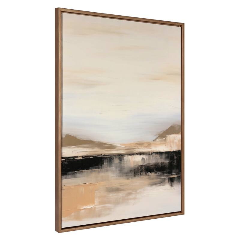 Kate and Laurel Sylvie Peaceful Landscape II Framed Canvas by Amy Lighthall - 31.5x41.5 - Gold